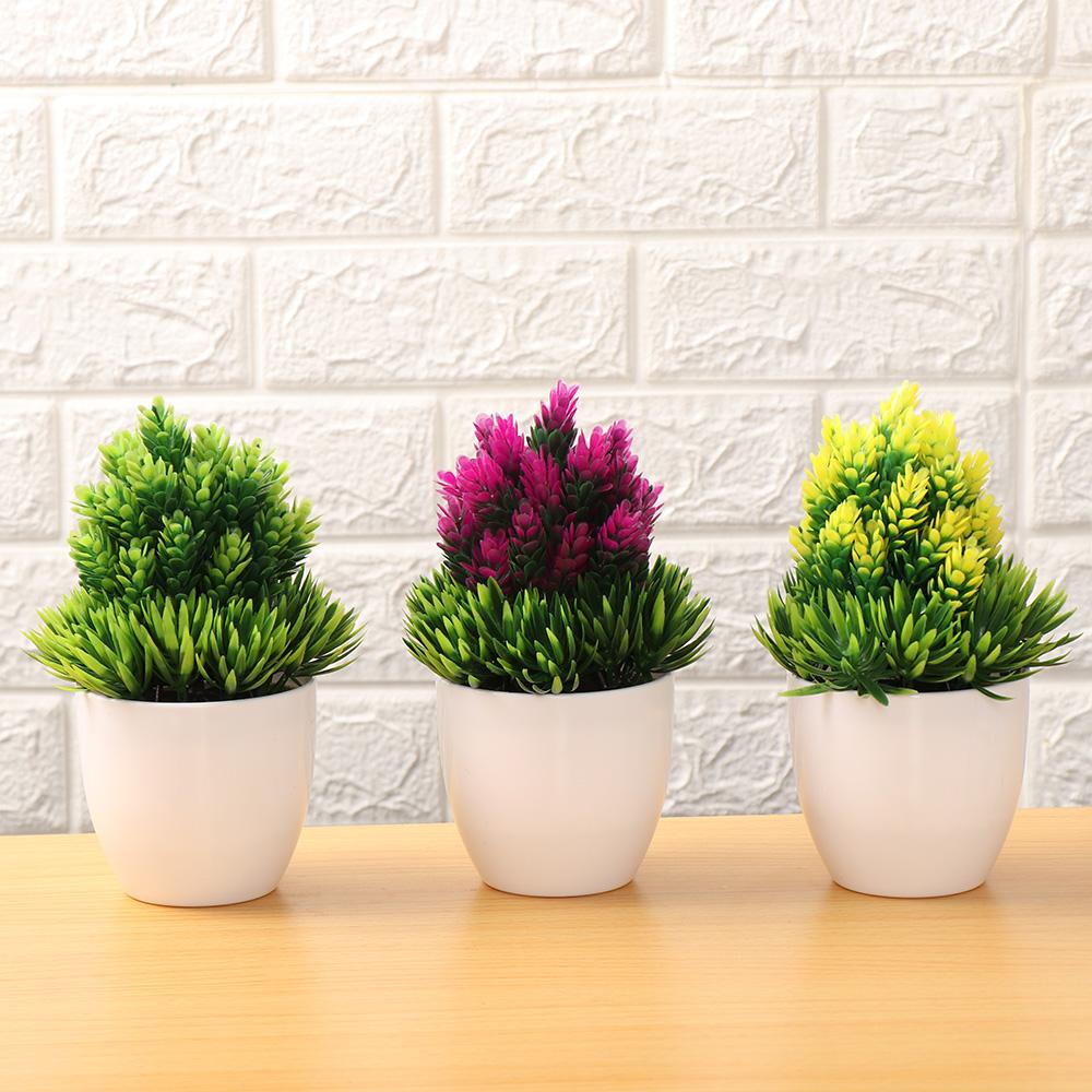 Wedding Desktop Ornament Christmas Plastic Plant Fake Potted Simulation Bonsai Artificial Flower