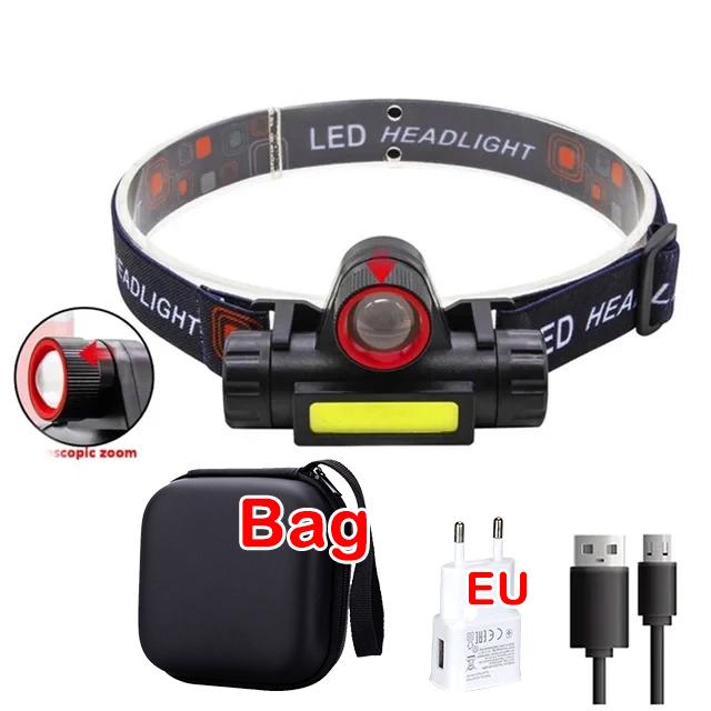 Q5+COB Led Headlamp Powerful Builtin 18650 Battery Magnetic Torch Outdoor Camping Fishing Headlight Stepless Dimming Searchlight