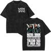 Natos & Waor Vintage Washed Graphic T‑Shirt Unisex Cotton Crew Neck Short Sleeve Double Sided Print Tees for Hip Hop Rap Fans Men Women