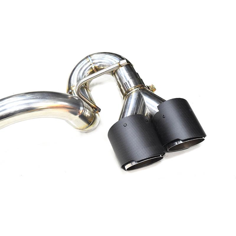 BMW 5 Series E60 520/523 M5 Quad Exhaust, Direct-Fit Stainless Steel & Carbon Fiber Muffler