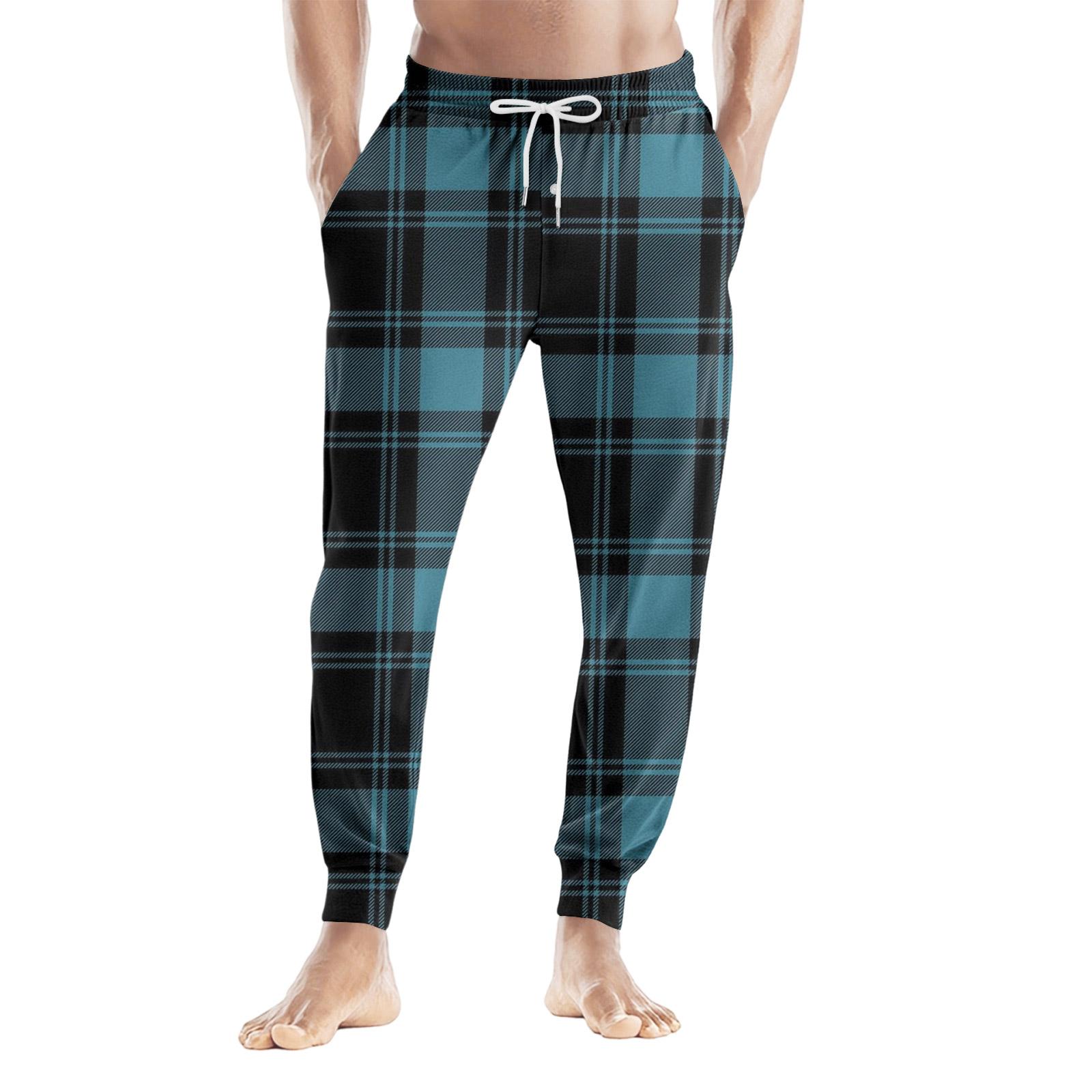 

Мужские повседневные брюки с карманами на кулиске, Клетчатые полосатые с принтом, Повседневные брюки с карманами, Домашние брюки для сна M