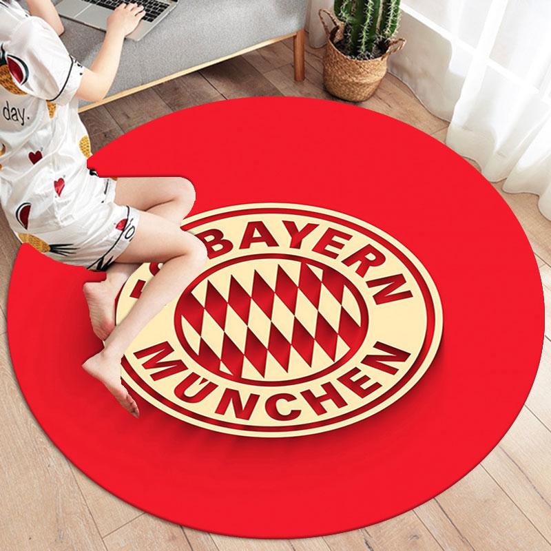 FC Bayern Munchen Round Area Rug,Carpet Rug for Living Room Bedroom Sofa Playroom Decor,Non-slip Floor Mat
