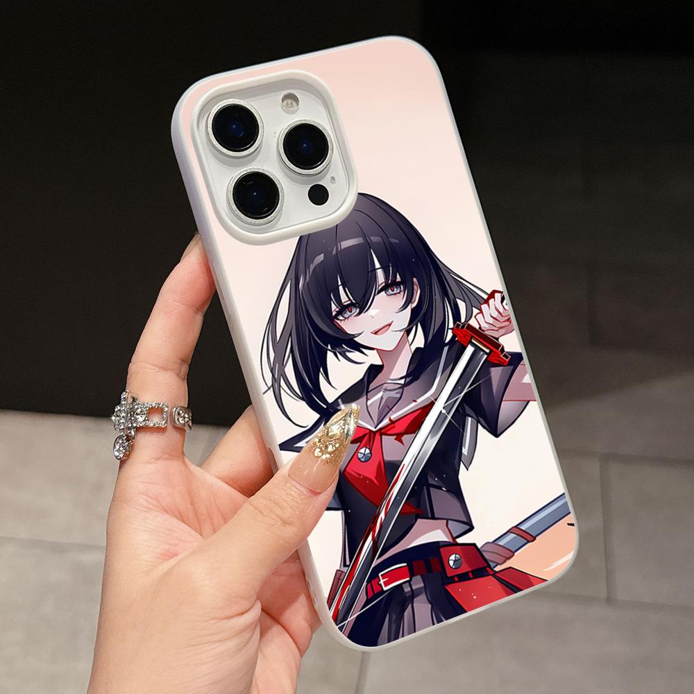Akame Kurome Jelly Double layer White Mobile Phone Case for iPhone 17 16 15 14 13 12 11 Air Pro Max Plus Protective