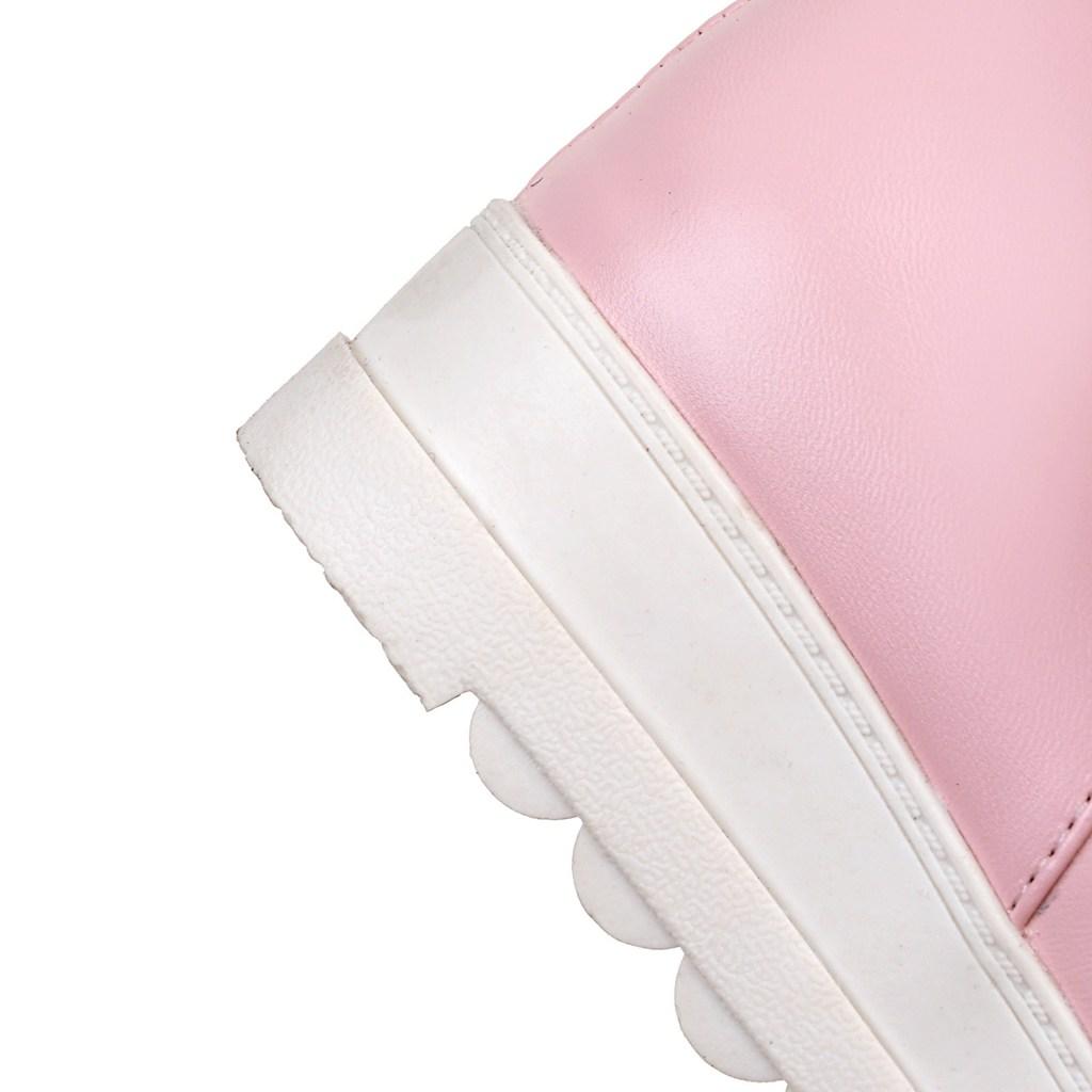 Women's snow boots winter new flat-bottomed slope heel rabbit fur short boots large size warm plush short boots