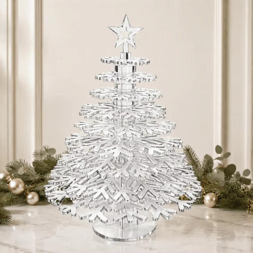 3D Slot Assembly Christmas Tree Kit Acrylic Holiday Desktop Centerpiece  Beginner‑Friendly