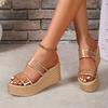 Fashion Women's Sandals Fashion Chunky Wedges Slippers Women Platform Sandals Shoes for Woman Summer High Heels Sandles Sandalias Mujer