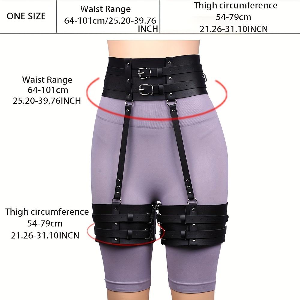 PU-Leder Strumpfhalter Geschirr, Gothic Bein Geschirr PU-Leder, Accessoires Für Party Dating Oberschenkel Bein Geschirr Damen