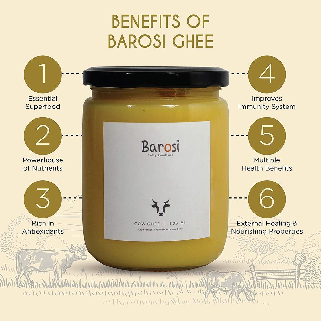 Масло Гхи (500 мл), Cow Ghee,  Barosi