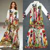 Plus Size Bohemian Long Dress Spring Summer Autumn Women Turn-down Collar Prints Long Sleeve Casual Dress