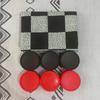 3 in 1 Giant Checkers Set Vintage Giant Checkers Game with Reversible Mat  Indoor and Outdoor Board Game for Family