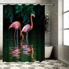 Graceful Pink Flamingos Reflecting in Water - Perfect for Bathroom Decor - Durable and Waterproof Shower Curtain Elevate Space