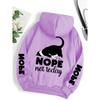 Casual Woman Men Hoodies Nope Not Today Cute Cat Printing Pullovers Loose Pocket Warm Fleece Sweatshirts Autumn Female Clothing