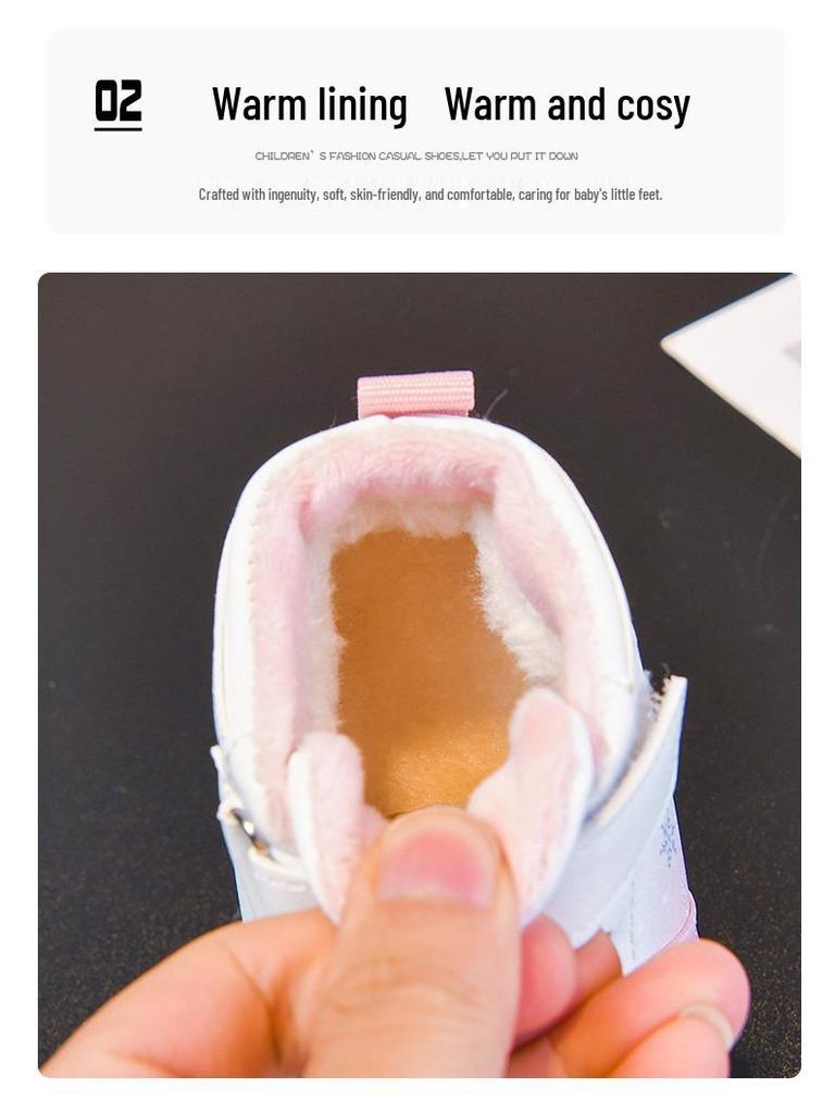 Herbst/Winter 2025 Cartoon Weiche Sohle Mädchen Freizeitsport-Schuhe - Vielseitiger Weißer Sneaker für Kinder