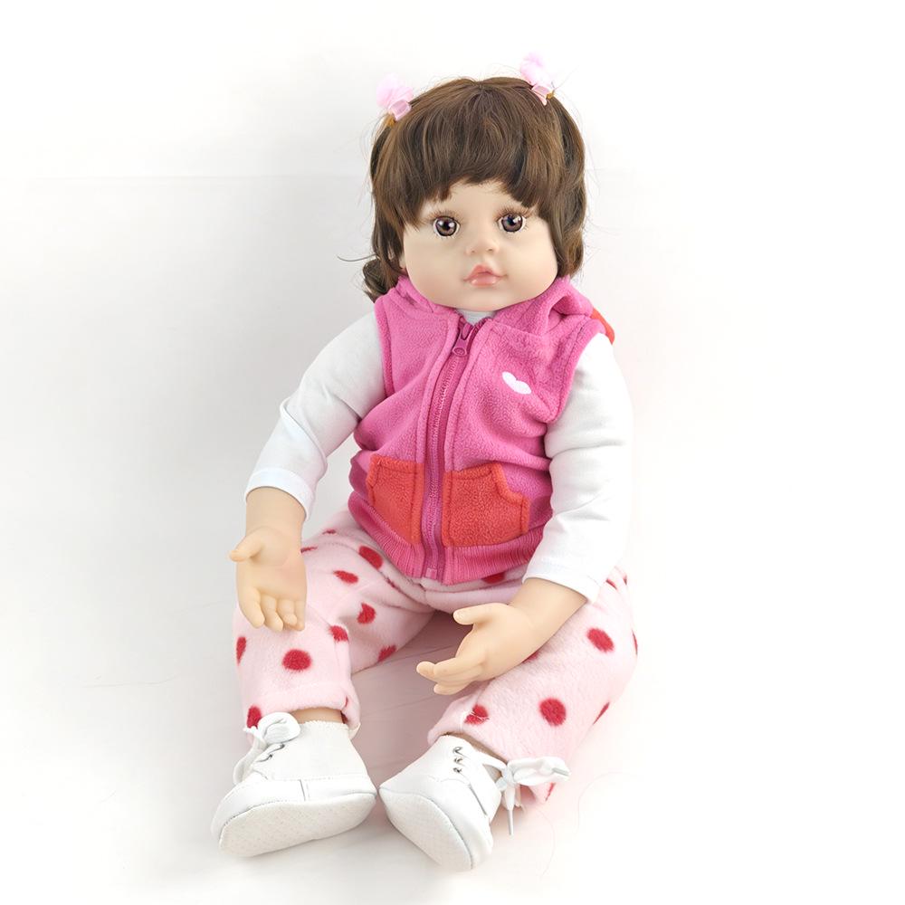 Realistic 60cm Silicone Baby Doll: Soft Cloth Body, Perfect Child Companion Toy & Birthday Gift