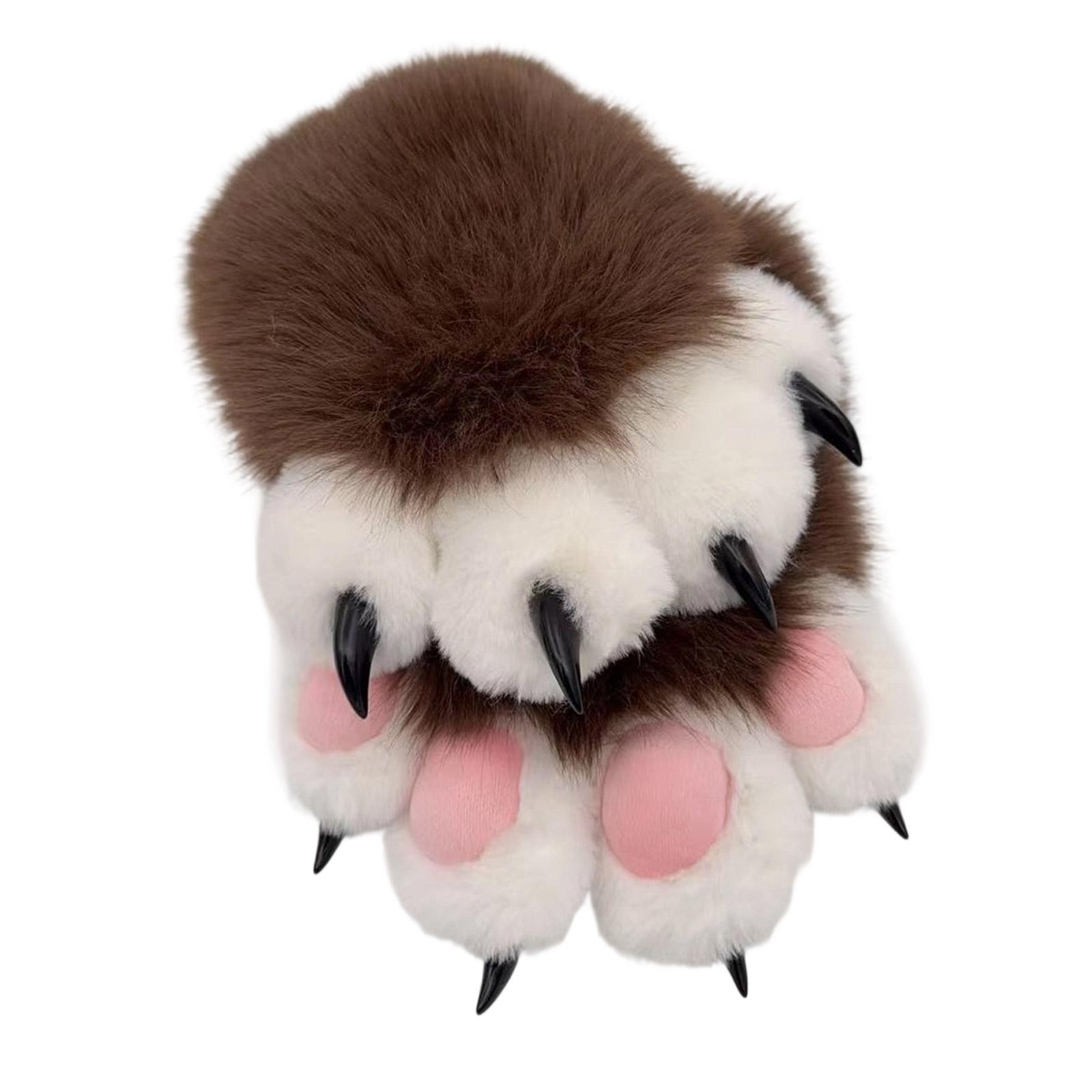 

Faux Furs Cats Claw Gloves Therians Paws Plush Fursuit Paws Halloween Cosplay Costume Animal Foxes Paws Mitten Women Men F