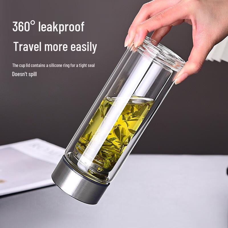 Shui Yi Bei 300ml Double Wall Glass Tea Bottle