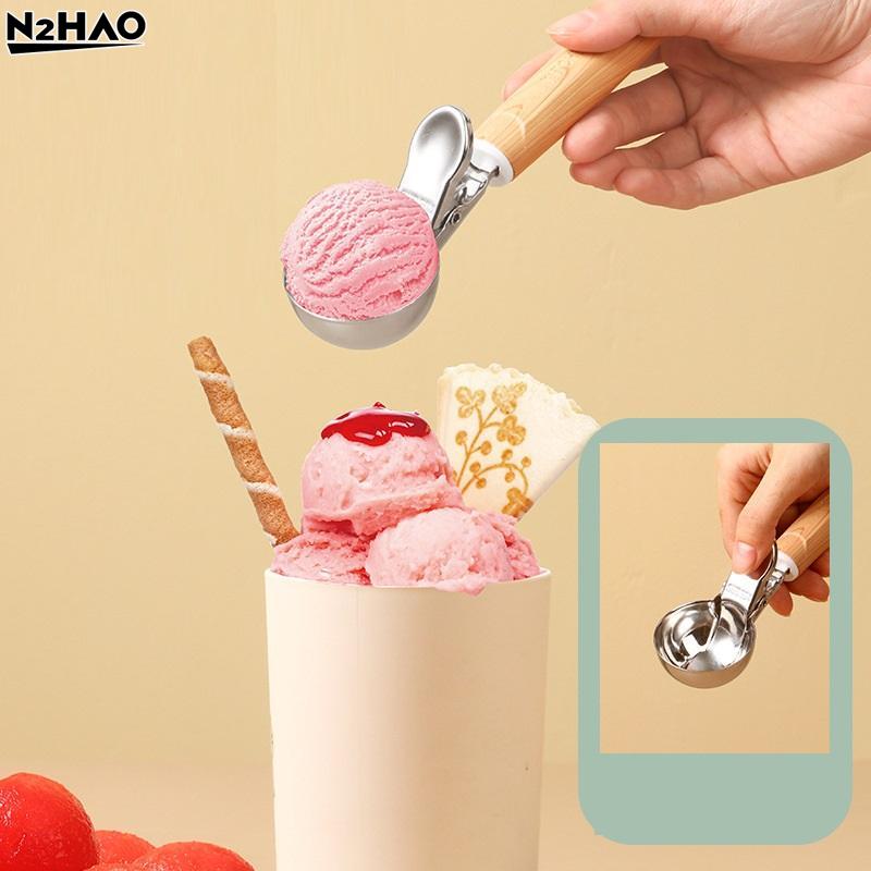 1PC Long Handle Spoon Stainless Steel Dual-purpose Ice Cream Scoop Ice Cream Scooper Multifunctional Fruit Scoop Kitchen Supplie