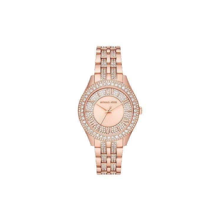 Michael Kors Harlowe Series Watch Quartz Movement Stainless Steel Band 38Mm Rose Gold Dial Women watches MK4710 Rose Gold Watch Dial