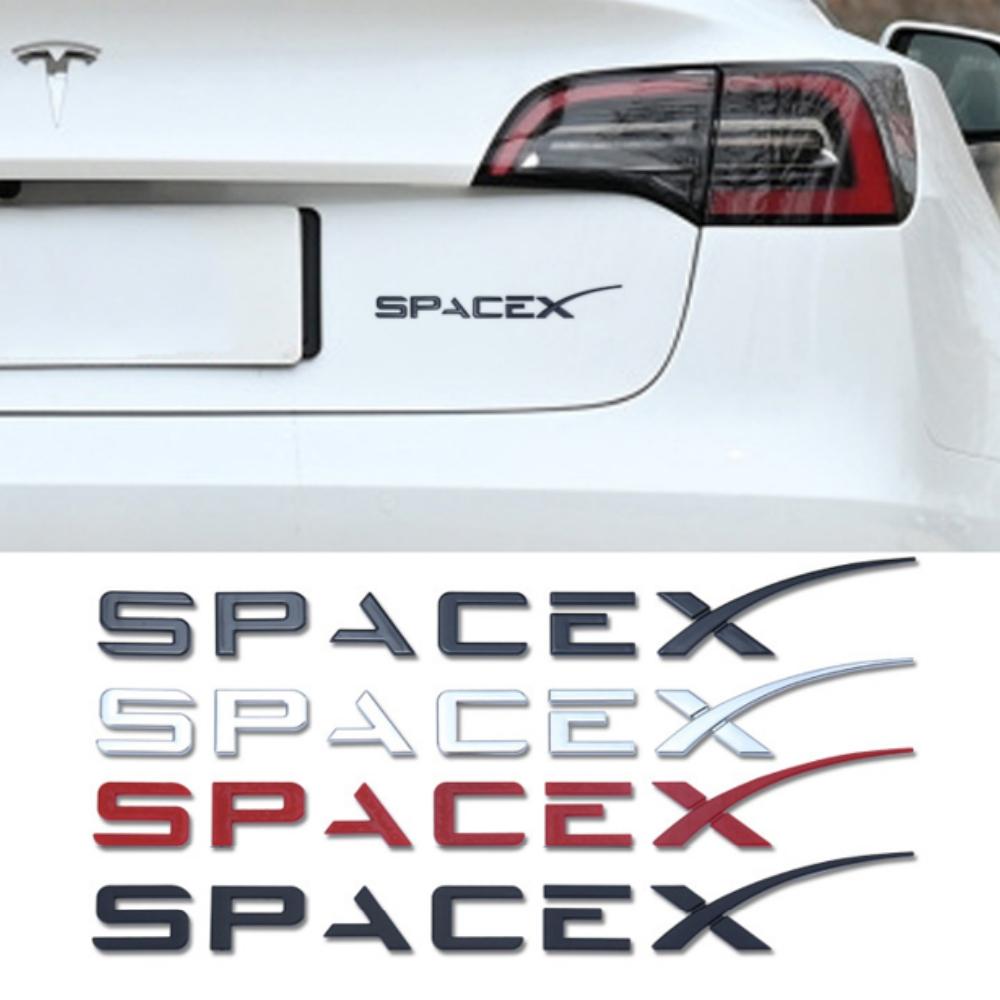 1pcs Pretty ABS Spacex Letters Logo Stickers for Model 3 X Y S CarRaer Trunk Emblem Badge Refit Styling Auto Accessories