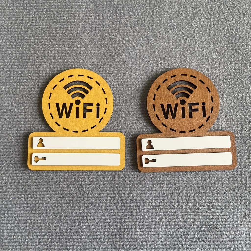 1PC Creative Personalized Wooden WIFI Password Plate, Writable, Wall-mounted