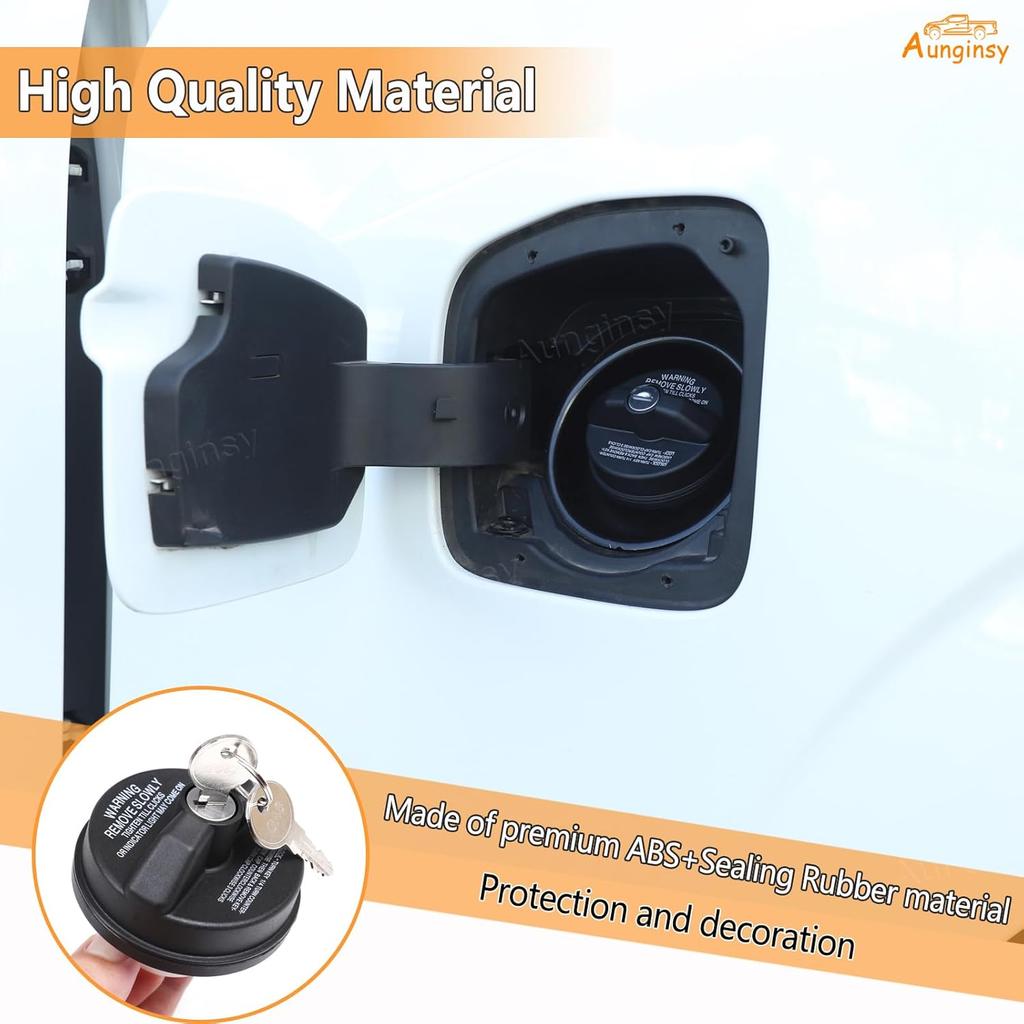 Aunginsy Fuel Tank Cap Replacement Anti-theft Lock Cap Compatible with Nissan Frontier 2021-2025 Car Door Fuel Tank Cover W/Lock Gas Cap Tank Trim
