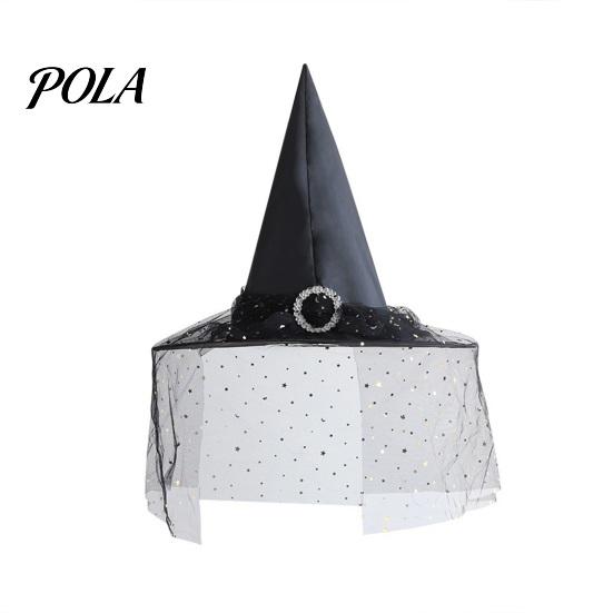 Lightweight Fabric Witch Hat Steeple Halloween Hat, with Lace Edge, Pointed Breathable Headwear, for Cosplay Party Costume Performance