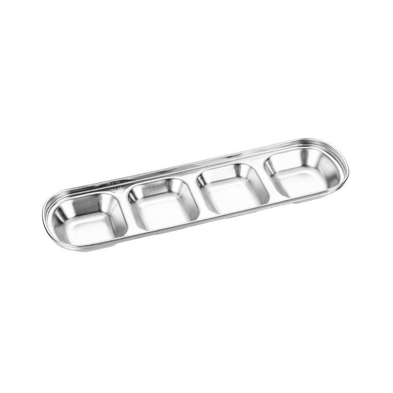 Sauce Dish Stainless Steel  for Spice Dish Soy Sauce 2-Compartment