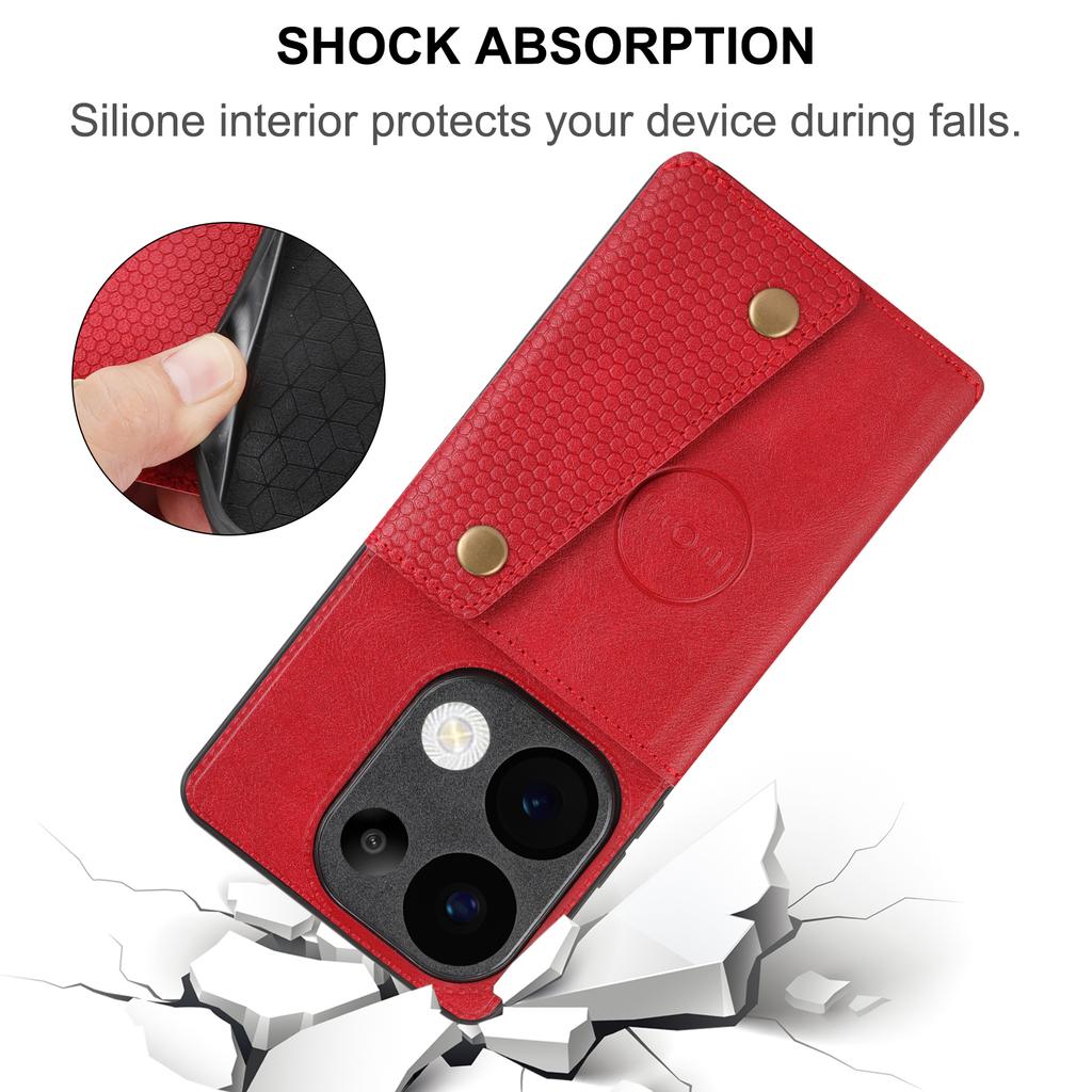 For Xiaomi Redmi Note 13 Pro 4G/Poco M6 Pro 4G Case with Card Slots Kickstand Leather+TPU Phone Cover