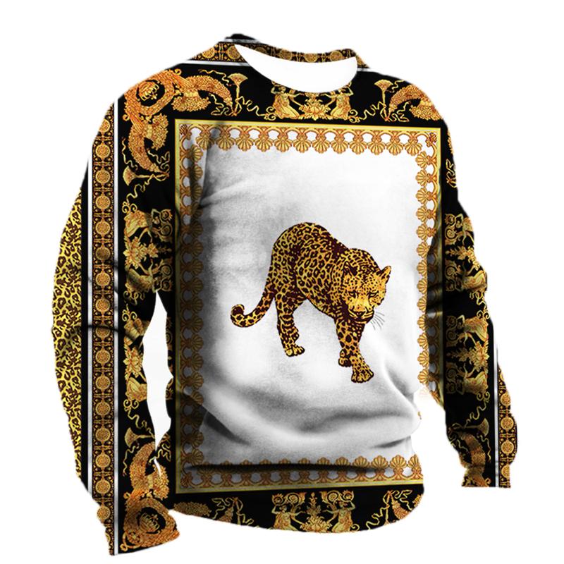 Men's T-shirt Baroque Graphics Fashion Printed T-Shirt Street O-neck Casual Clothes Oversized Top Men's Outdoor T-Shirt Pullover