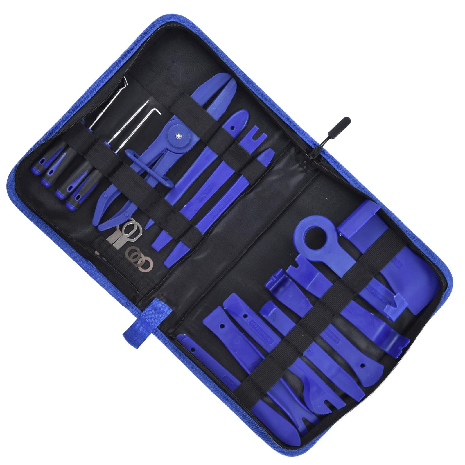 

Набор инструментов для снятия обшивки автомобиля, 21 шт., набор для ремонта и снятия обшивки, для дверной панели автомобиля, аудиосистемы, приборной панели, синий