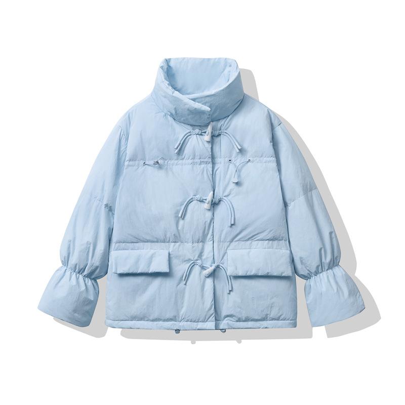 Wind horn buckle down cotton-padded clothing for women's short winter new cotton-padded jacket thickened loose warm bread clothing for women