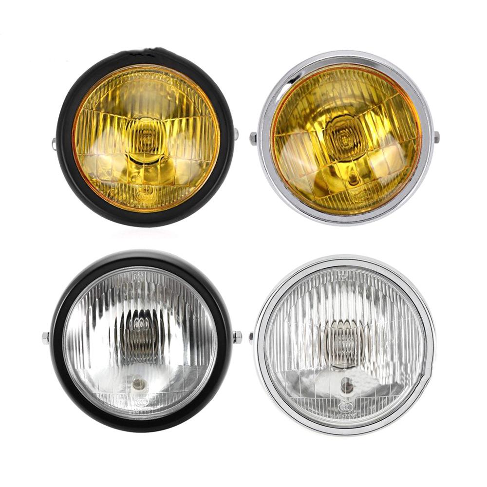 5.75 Inch Halogen Motorcycle Headlights Universal 12V Round Headlight Moto Accessories Driving Light Headlamp For Cafe Racer