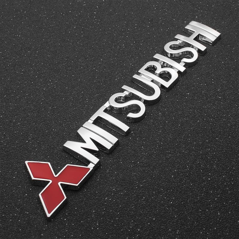 3D Aluminum Metal Car Styling Sticker Metal Badge Emblem Trunk Decorative Decal For Mitsubishi Lancer 9 10 Outlander Pajero L200