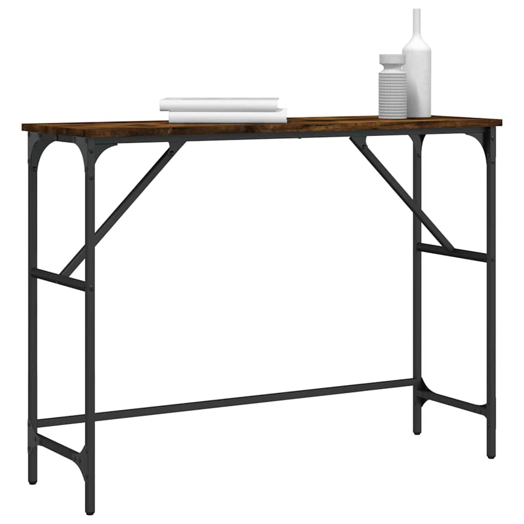 Console Table Smoked Oak 100x32x75 cm Wood Based Panel
