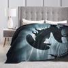 Movie Alien Xenomorph Blanket Flannel Novelty Soft Throw Blankets for Bedspread Spring/Autumn,