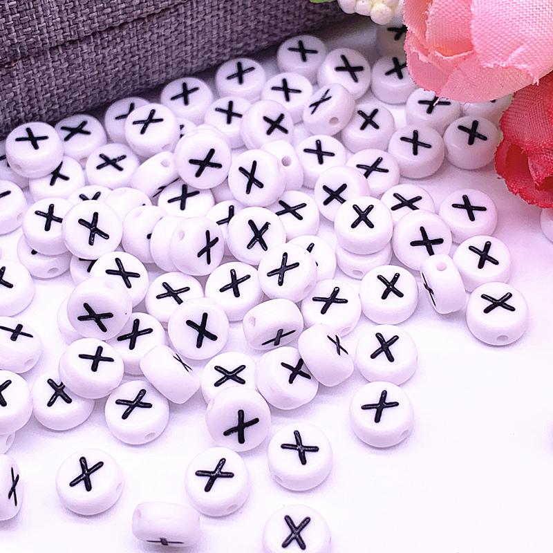 100pcs/lot 7x4mm 26 Letter Beads Round Shape Beads Alphabet Letter Charms for Make Jewelry Accessories