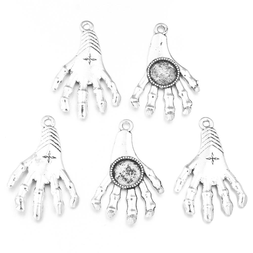 5-10pcs/lot Vintage Necklace Pendant Setting Cabochon Base Tray Bezel Blank For Pendants Cabochons Jewelry Making Accessories
