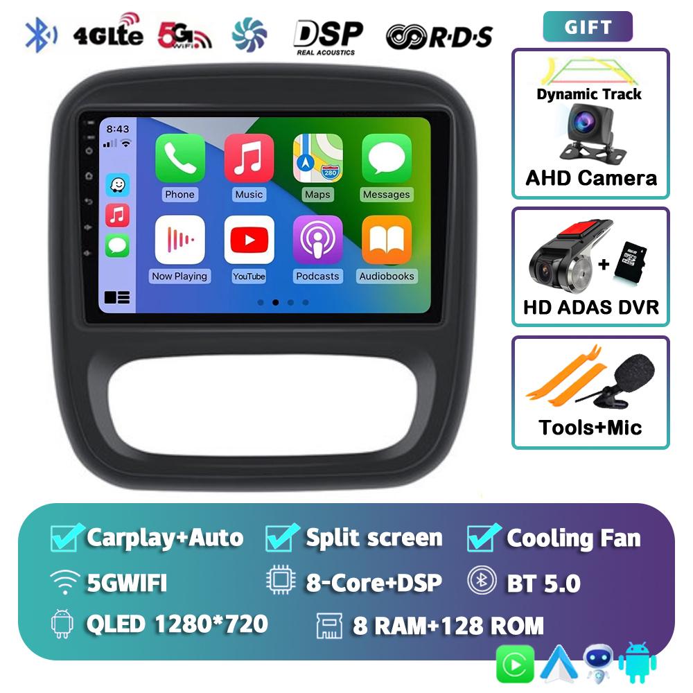 Android 14 Auto Car Radio For Renault Traffic 3 2014-2021 For Opel Vivaro B 2014-2018 Multimedia Video Player Navigation GPS DSP
