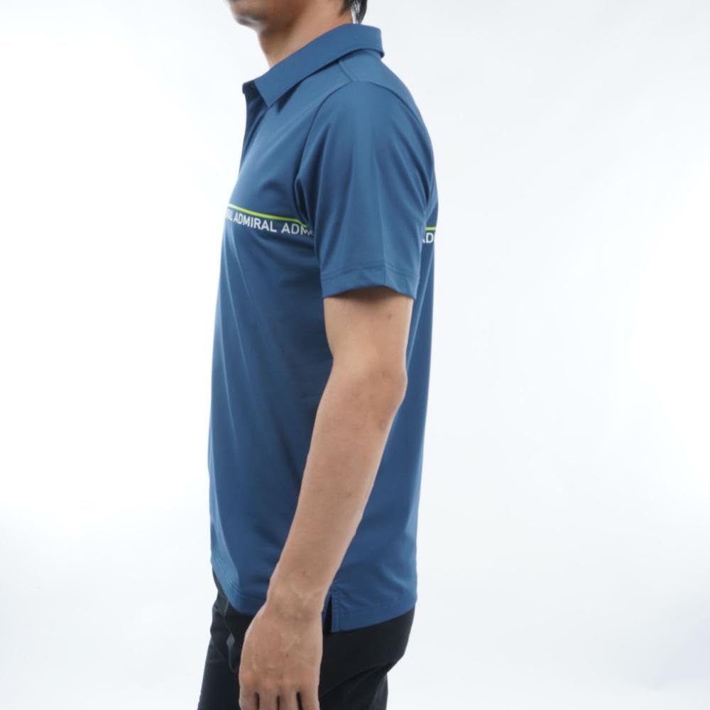 Admiral Golf Classic Line Logo Blue Gray Shirt, Men's,