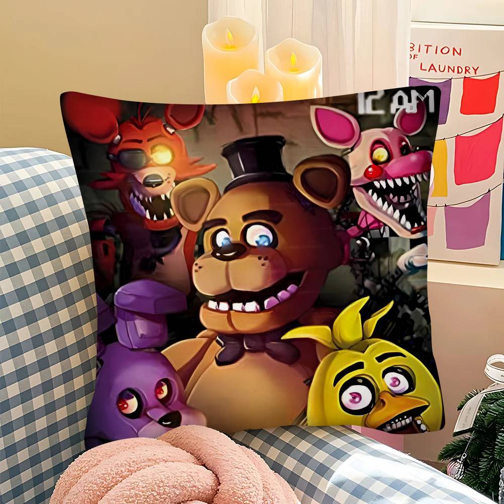F-Five N-Nights At F-Freddys Game Pillow Case Square Pillow Bedroom Sofa Leisure Comfort Cushion Car Living Room Home Decoration