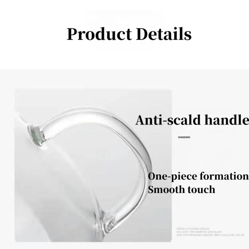 1pc Creative Glass Coffee Tea Cup 350ml Letter Printed Mug Drinks Dessert Breakfast Milk Cup Glass Mugs Handle Drinkware