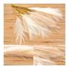 Pampas Grass Artificial Flowers 12 Pieces 48cm Pampas Fluffy Fake Dried Flower Style Decoration DIY 3 Colors
