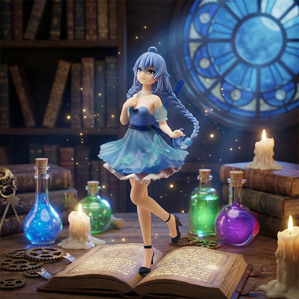 1pc Blue-haired twin-braid girl Figure | Atmospheric Car & Bedroom Decor | Collectible Essential Gift for Birthday & Holiday.