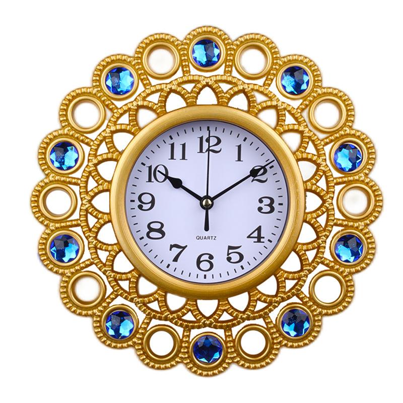 Decorative Wall Clock Corridor Aisle Clock Vertical Version Modern Simple Porcelain Inlaid with Diamond Crystal Porcelain Inlaid with Diamond Clock