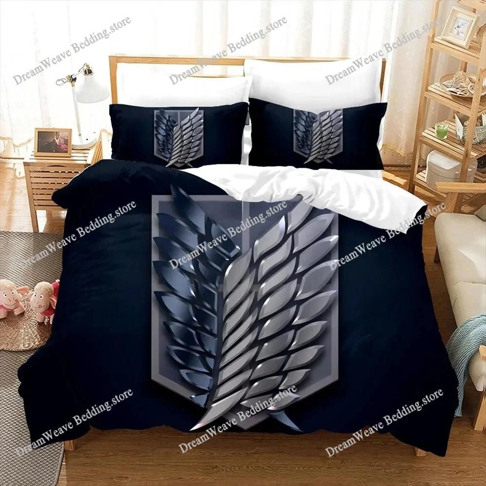 3D Printed Anime Attack on Titan Bedding Set Duvet Cover Bedroom Comforter Single Twin King _Size Quilt Cover Home Textiles
