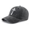 Distressed Washed Cross Faith Baseball Cap, Soft Crown Adjustable Sun Hat for Men and Women