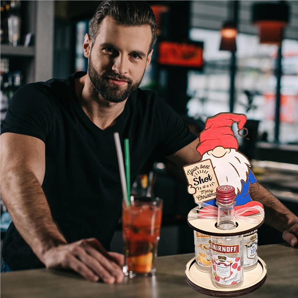 Xmas Bottle Holder Wine Rack Mini Stand Christmas Party Holiday Picnic Barbecues Countertops Decorations Gift Ornament