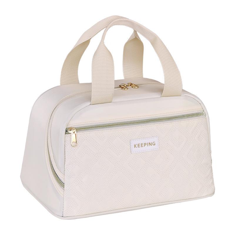 Geyun Series Curved Pull Insulation Bag Office Worker Student Lunch Box Hand-held Insulated Bento