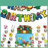 Mario Themed Party Supplies Colorful Flags And Cake Picks For Kids' Birthdays