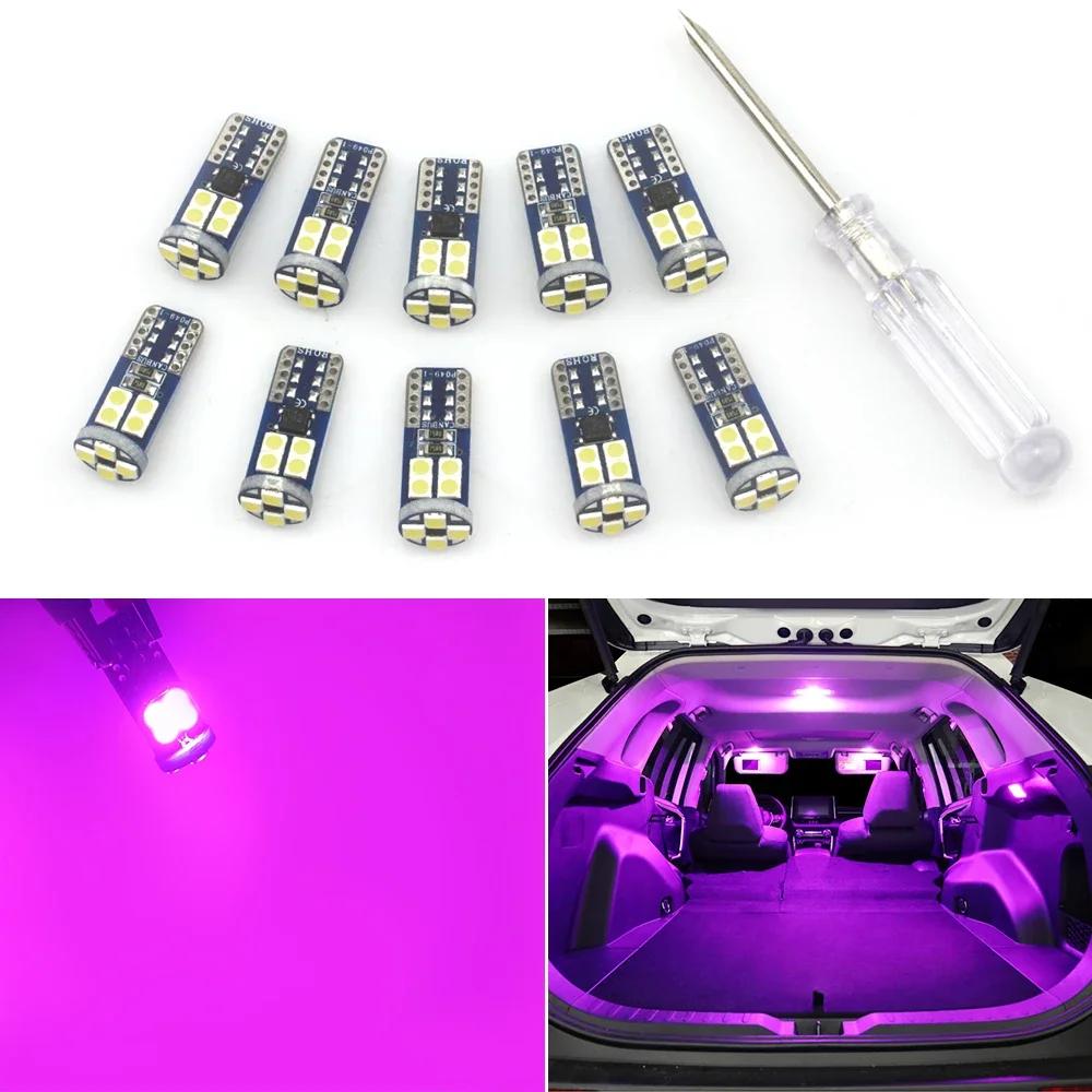 5pcs/10pcs /15pcs T10 W5W LED HD Bulbs 168 194 12V Car Interior Dome Reading Trunk License Plate Lamp Door Light White Blue Pink